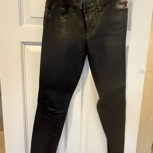 Genetic Denim Black Faux Leather Skinny Pants